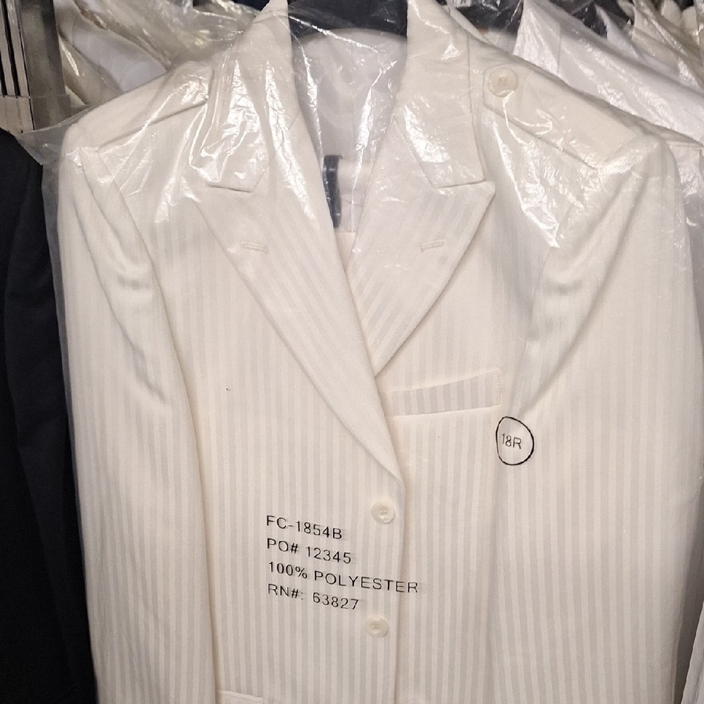 Boys White Striped Blazer